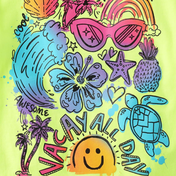 4 Pack Girls Pumpkins Leaves Team Spice Short Sleeve T Shirt - Tropical Vacay Vibes - Image 5